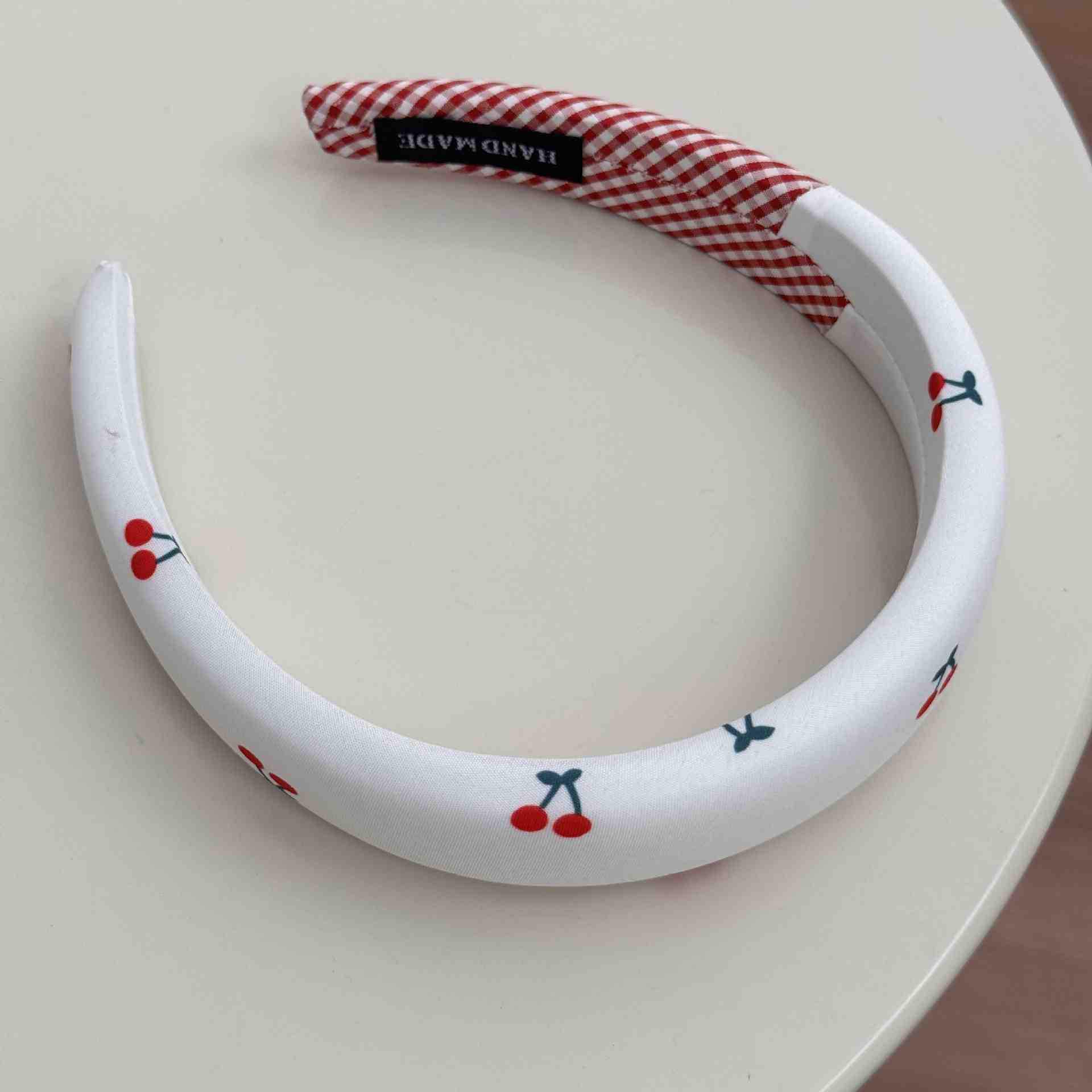 White Lace Cherry Scrunchie & Large Scarf Hair Tie Set