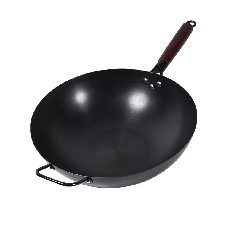 Zhi Shi 32cm Cast Iron Non-Stick Flat-Bottom Wok
