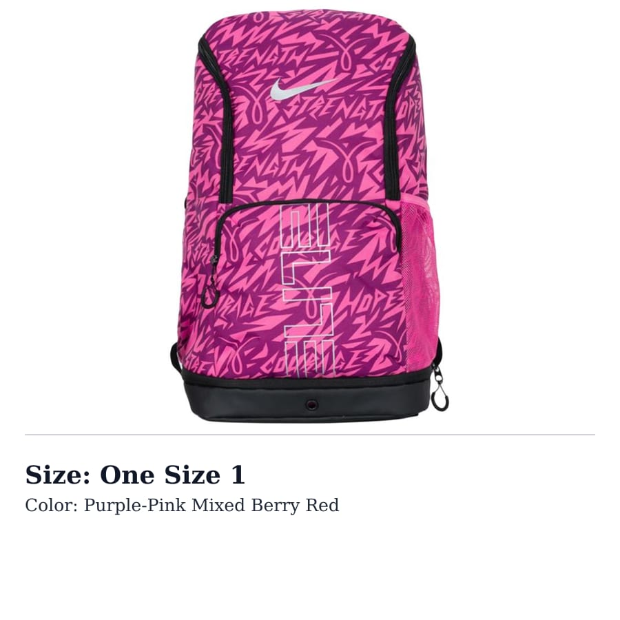 Nike Fabric Backpack Unisex Subtle Purple & Pink & Berry Red HV6635-684