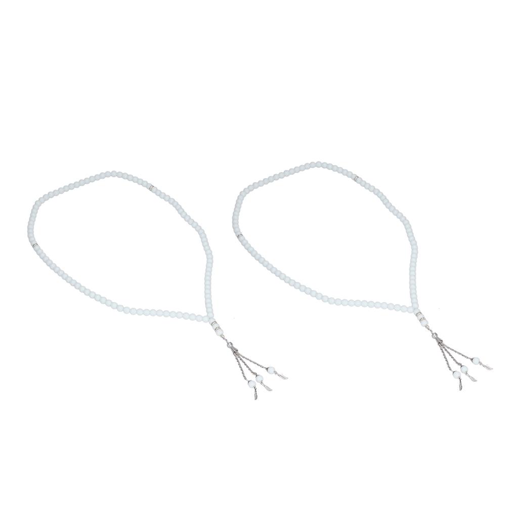 2Pcs Beads Rosary 99 Grains Exquisite White Religious Article Worship Prayer Supplies