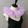 Victoriaanse Stijlen Afneembare Gaas Nepkraag voor Peuter Meisje 3 Lagen Tule Nekkraag Sjaal Capes Clown Cosplay Choker