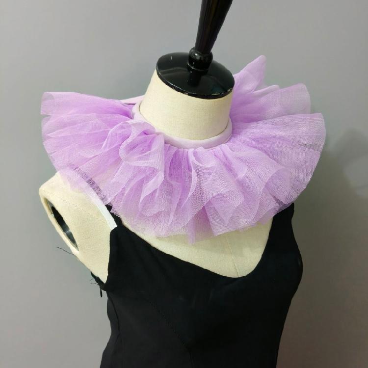 Victoriaanse Stijlen Afneembare Gaas Nepkraag voor Peuter Meisje 3 Lagen Tule Nekkraag Sjaal Capes Clown Cosplay Choker