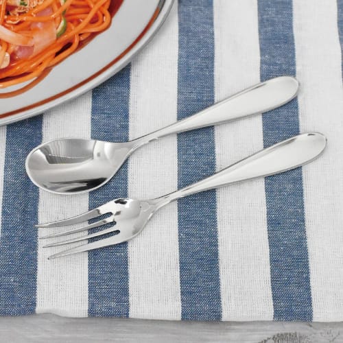 Ippinsha Pasta Fork, 18cm, Sanbyoku Tonichi Shoten, Silver, for easy pasta eating