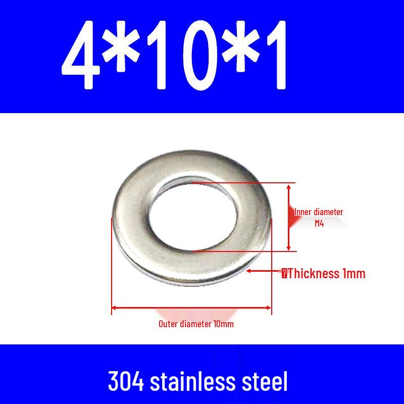 304 Stainless Steel Flat Gasket Washer, Metal Spacer for M2-M20.