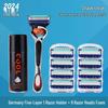 Universal Manual Razor with Five-Layer Blade and Metal Holder for Face and Beard Shaving