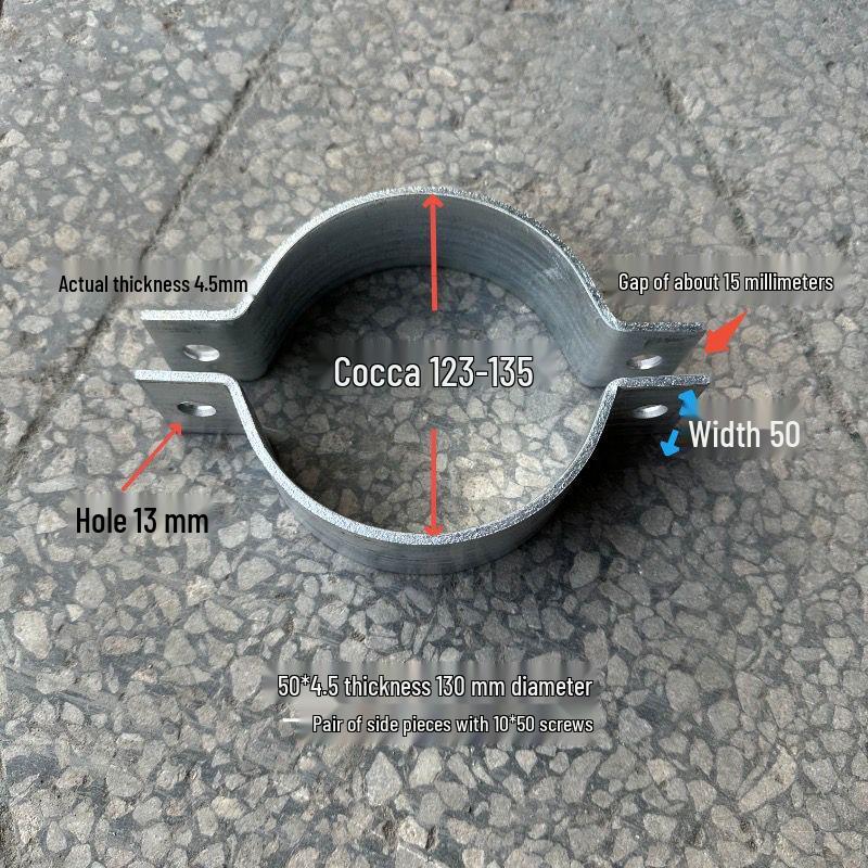 Abrazadera de Mástil y Cable de Viento Semicircular de Servicio Pesado para Postes de Cemento