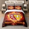 Custom Bedding Set Racing Club De Lens Pattern, Print Name Text 1 Duvet Cover Plus 2 Pillowcases Home Textile