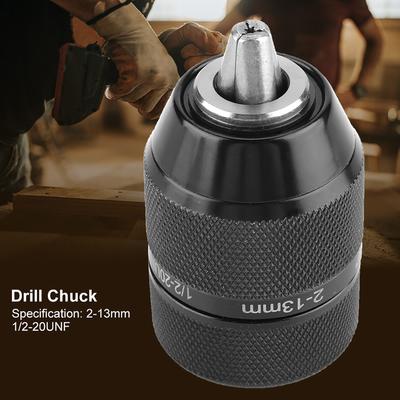 13mm Metal Drill Chuck 1/2 Mount Self Locking Keyless Drill Chuck Electric Drill Chuck Metal Drill Chuck 3/8" Thread Drill Chuck