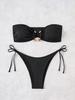 Yi Yong 2024 Lace-up Bandeau Bikini Two-Piece Swimsuit