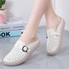 Baotou half slippers women's outer wear 2025 summer one-pedal comfortable hundred soft soles with hollow non-slip nurse cool slippers