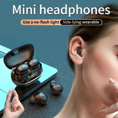 Ultra Small Mini Wireless Bluetooth Headset Peanut Size Invisible In-Ear Earbuds Running Waterproof Noise Hifi Stereo Reduction Earphones
