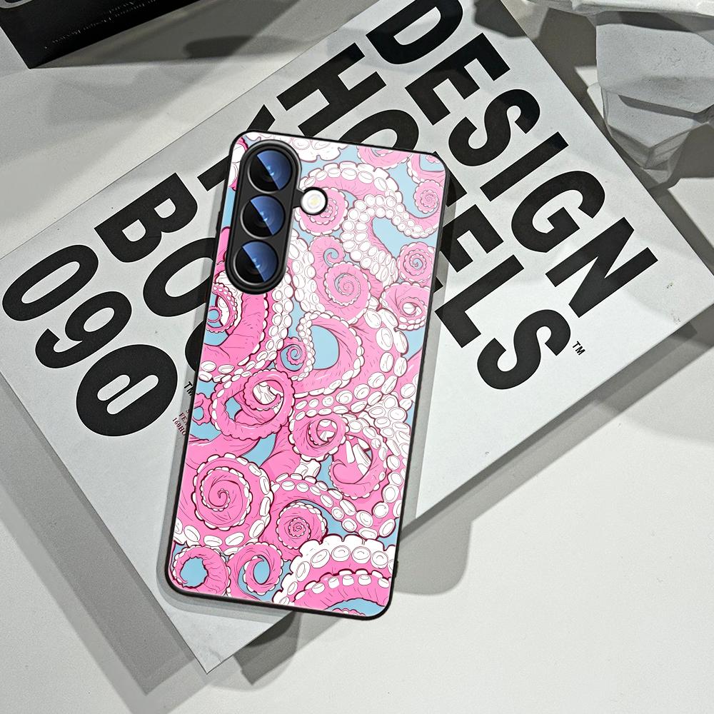 Octopus Antennas Phone Case for Samsung Galaxy S26 Ultra S25 FE S24 S23 S22 Plus S25 Edge S21 Note20 Tempered Glass Covers