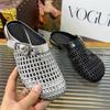 Fashion Mules Luxury Woven Slippers Women Shoes Round Toe Metal Buckle Casual Style Lazy Outside Wearing Women's Sandals Women Flats