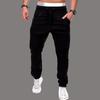 Winter Men Pants Drawstring Elastic Waist with Pockets Zipper Decor Joggers Loose Ankle-banded Solid Color Outdoor Trousers Pleated Sweatpants