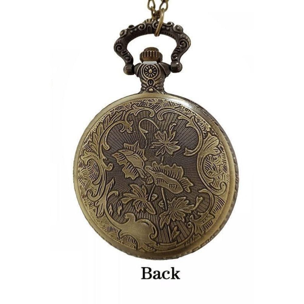 Arabic Numerals Dial Steampunk Quartz Pocket Watch Zinc Alloy Necklace Pendant Watch Men Women