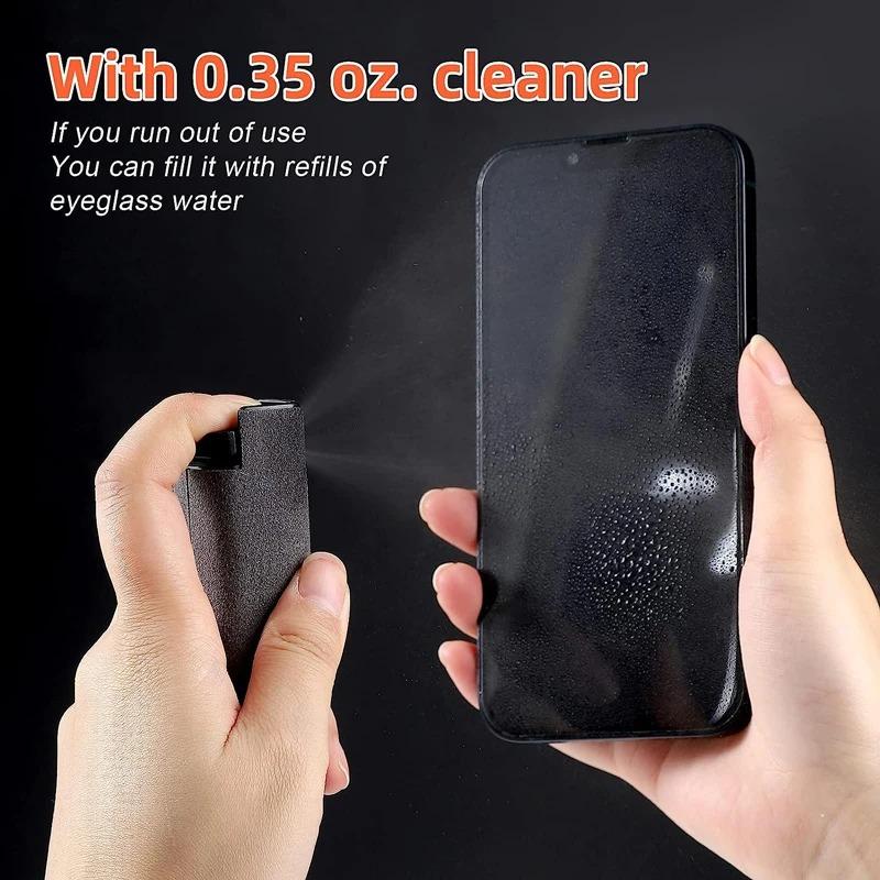 2in1 Refillable Bottles Microfiber Screen Cleaner Spray Bottle Mobile Phone Tablet Computer TV Display Cleaning Wipe Cloth