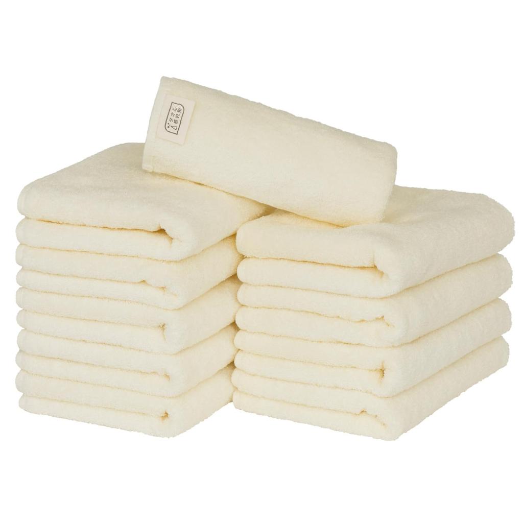 Towel Laboratory Vanilla White Face Standard Medium Low Fast JapanTechnology [Everyday Simple] #001 Towels, 10-Piece Set, Type, Weight, Lint,