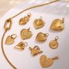  DIY Stainless Steel Gold Color PVD Plated Heart-Shaped Pendant Accessory for Handmade Jewelry Making Wholesale