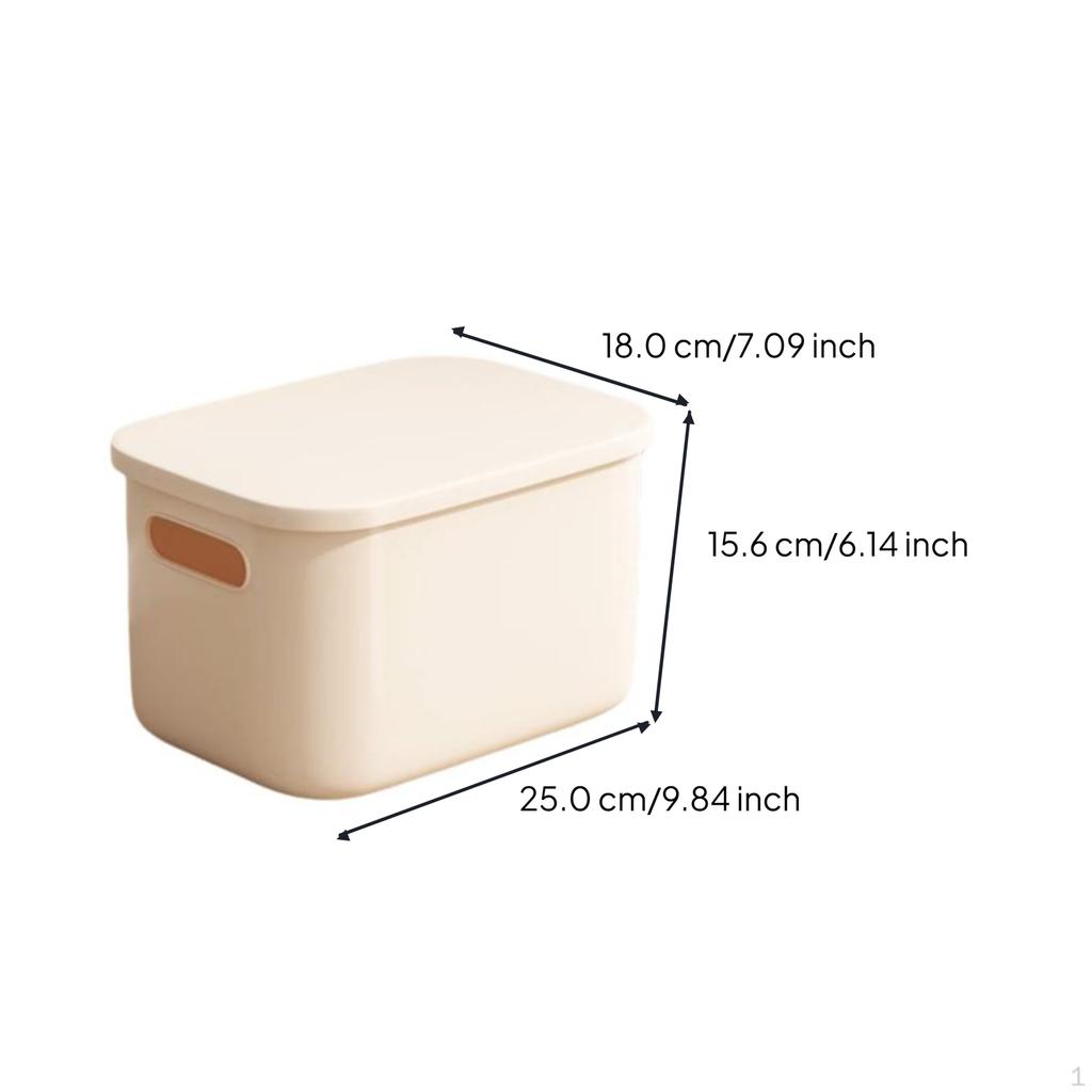 Rectangular Storage Box with Lid, Stackable Organizer Basket, Suitable for Desktop, Kitchen, and
