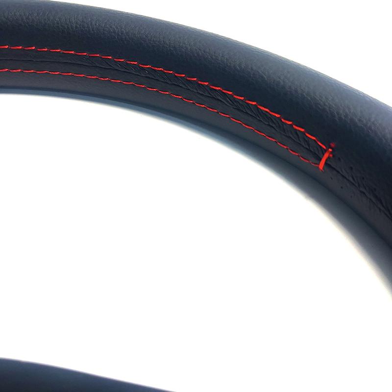Racing Drift Sport Steering Wheel Real Leather 14inch With Red Stitching 350mm Diameter For Car Universal Modified