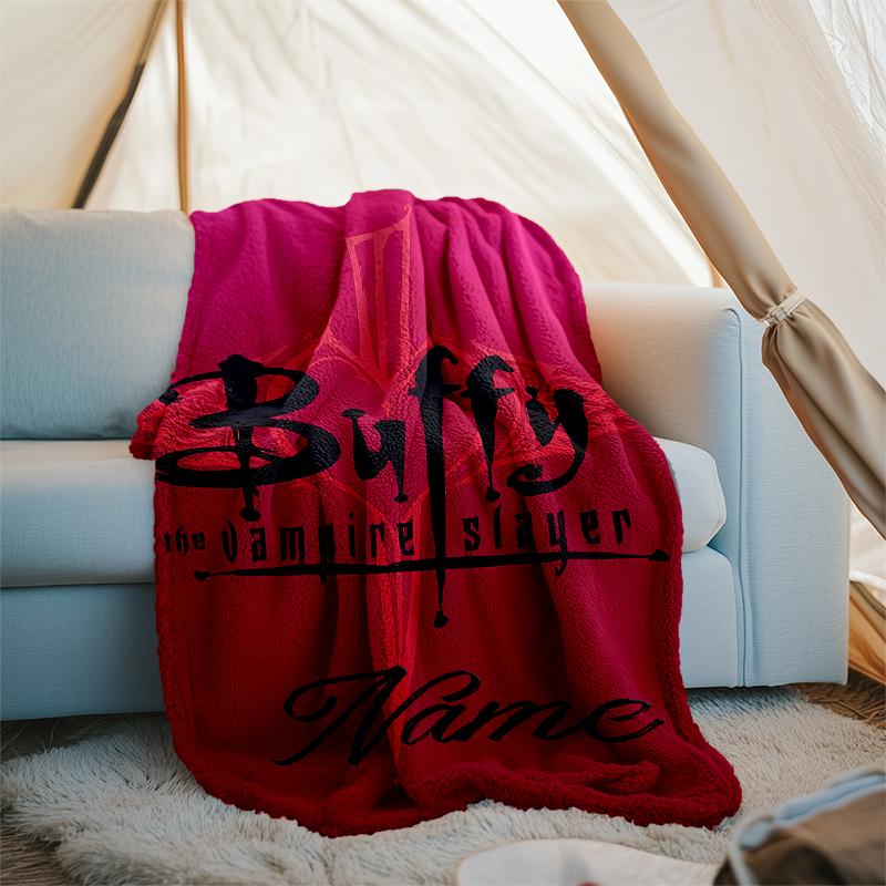 Personalized Custom Name Blanket - Buffy the Vampire Slayer Print Design,Blanket for Sofa,Bed,Travel,Camping - Soft and Warm, Great Gift
