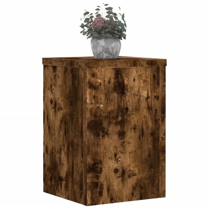 VidaXL Supports pour plantes 2 pcs chêne fumé bois d'ingénierie, support de fleurs, support de pot, support pour plantes 852901