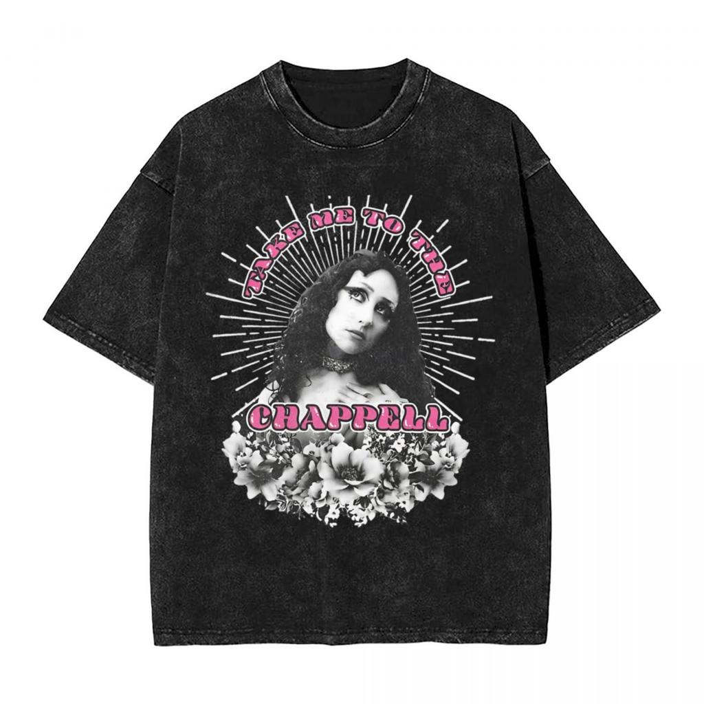 Vintage Washed T Shirt Take Me To The Chappell Roan Singer Cotton Tshirts Hipster Tshirt For Man Summer Awesome Print Clothing