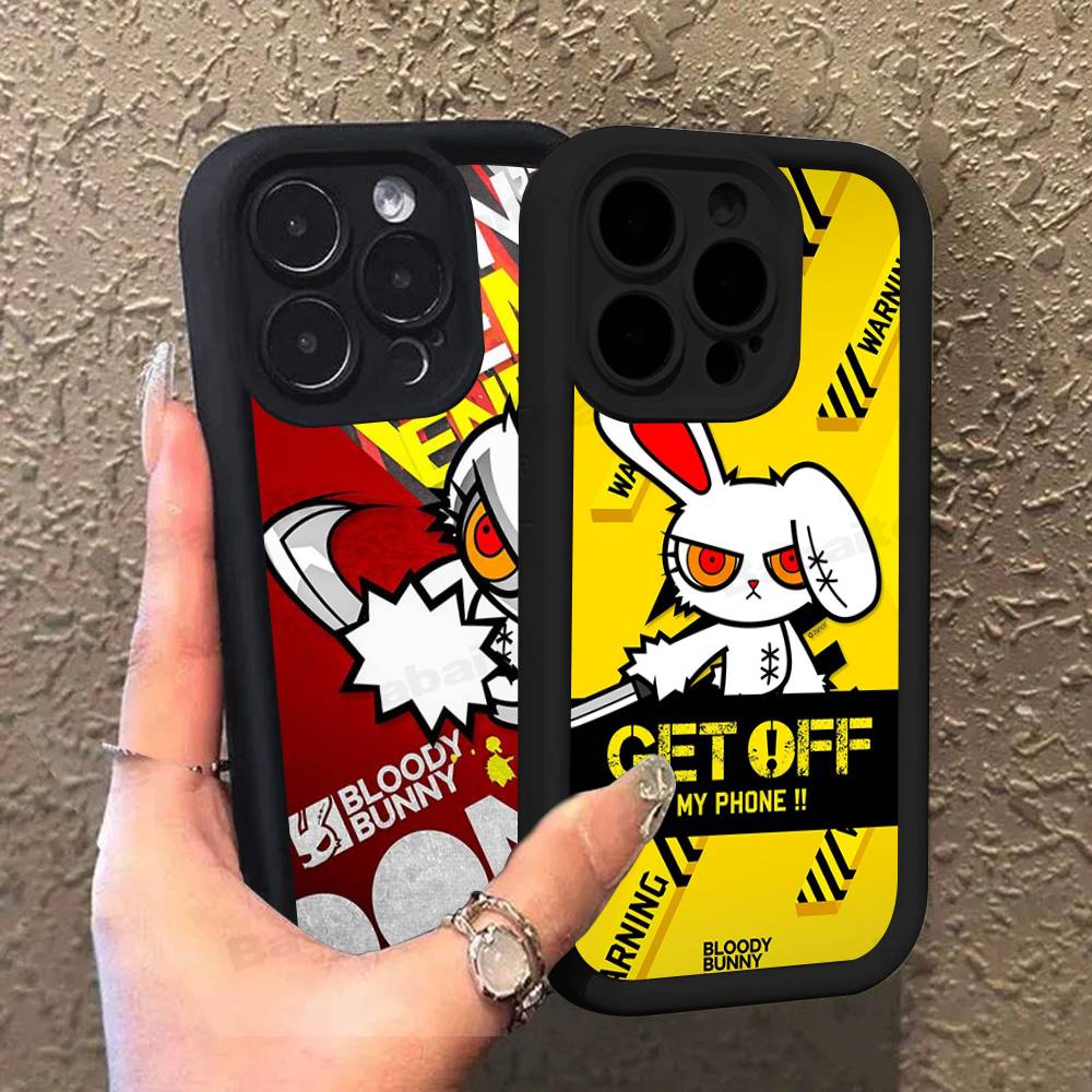 Anime B-Bloody Bunny Silicone Soft Phone Case For IPhone 17 16 14 13 12 11 15 Pro Max Plus Air Cover
