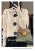 European-Style Women's Wool Cardigan Coat: Autumn/Winter Fashion, Long Sleeve, Korean-Inspired, Trendy Lapel, Thick Knit Sweater.