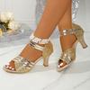 Fashion Women Sandals New Shiny Crystal Wedding Bridal Shoes Sexy Pointed Toe High Heels Shoes Ladies Simple Elegant Women Dress Shoes