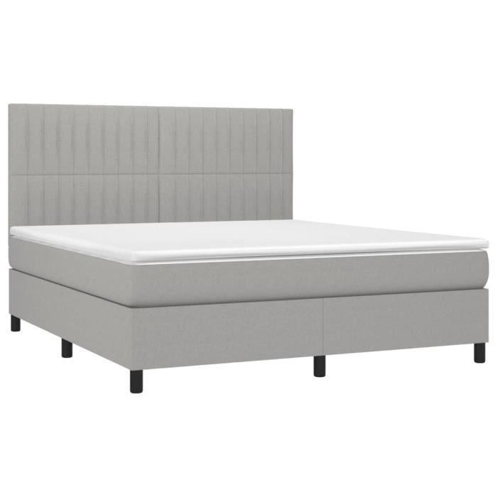 3141945 vidaXL Divan Bed with Mattress Light Grey 160x200cm Fabric