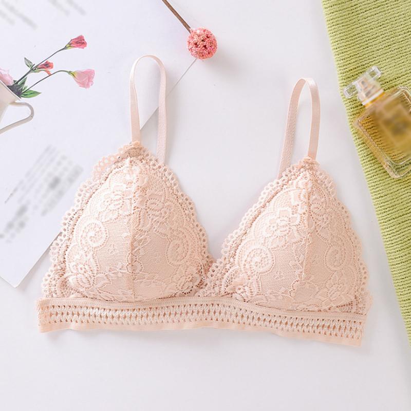 

Женский бюстгальтер с треугольной чашкой, кружевной бюстгальтер без стальной стропы, красивая задняя часть, тонкие бюстгальтеры One Size