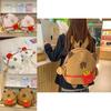 Cute Cartoon French Fries Capybaradesign Children Backpack With Plush Pendant For Casual Travel And School Use