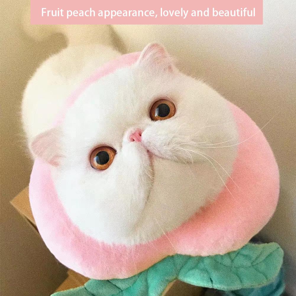 Polyester Sponge Peach Pet Anti Bite Collar Neck Recovery Wound Elizabeth Ring for Cats