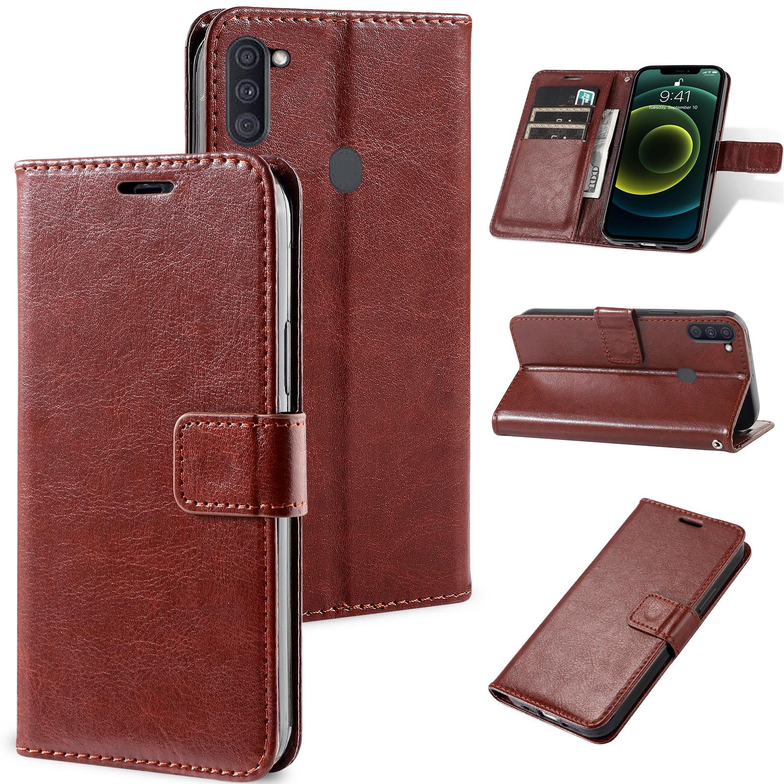 

Cross-border Leather Flip Case for Samsung A70/A8S/A6/A8Plus/A50/A9/M10 with Card Slot A40 коричневий