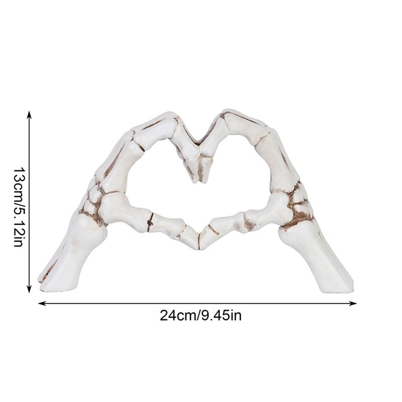 Creative Heart Shaped Hand Statue Bookshelf Coffe Table Decor Halloween Skull Statue Art Sculpture Personalized Home Decor