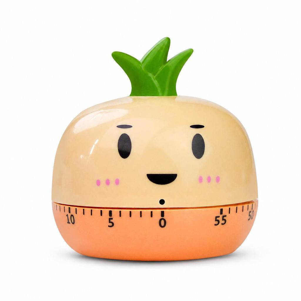 Magnetic Mechanical Kitchen Timer, Battery-Free Rotary Design, Cute for Baking, In Stock