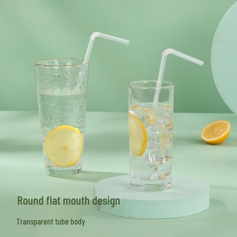 YOUAO Individually Wrapped Bendable Disposable Straws