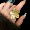 Exaggerated Metal Flower Opening Ring 5 Petals Finger Hand Ring Opening Finger Ring  Party Favors