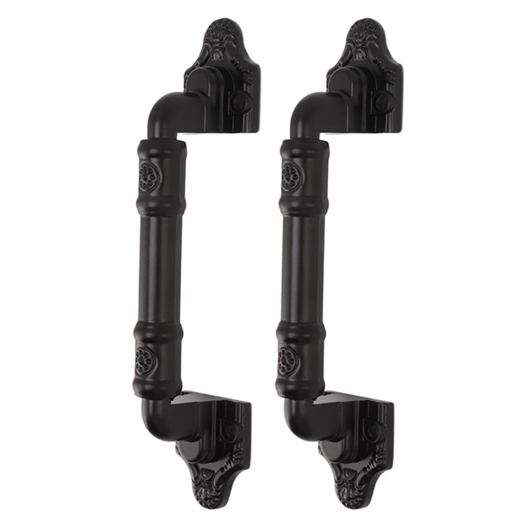 2PCS Door Handle Heavy Duty Smooth Surface Black Flexible Door Levers for Warehouse Door Sliding