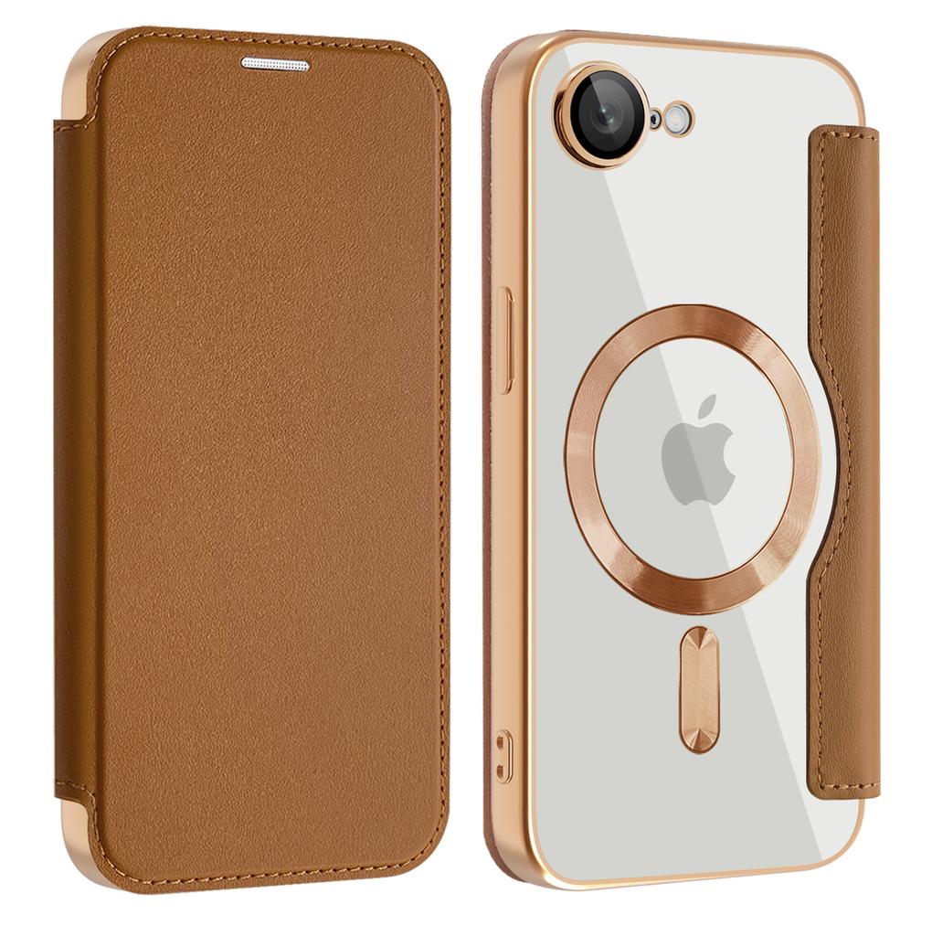 Luxury Transparent Flip Leather Wallet Magnetic Case For iPhone 17 16 15 14 13 12 11 Pro Max & 17e and 16e Slot Card Bag Covero