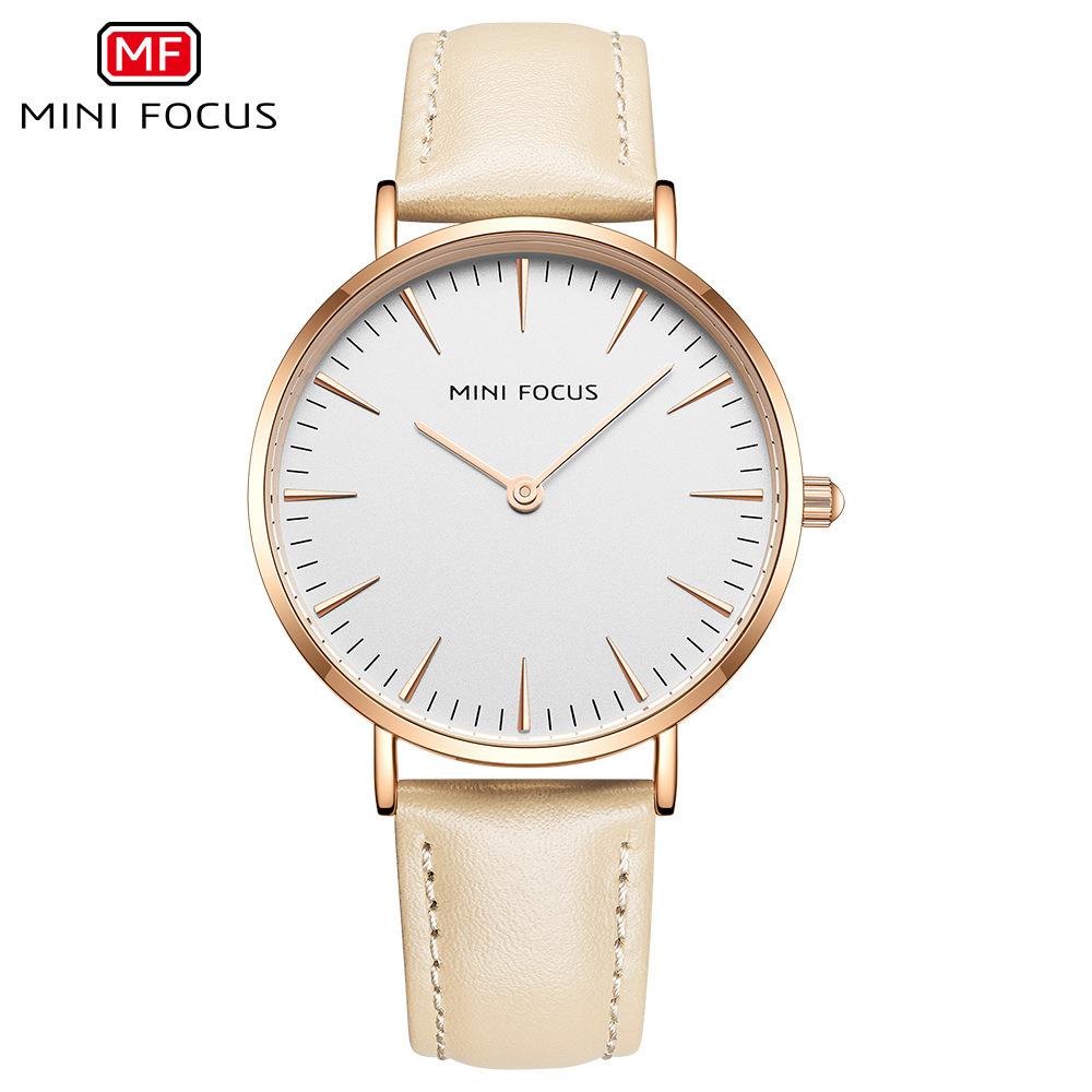 Ultra-thin Fashionable Japanese Movement Waterproof Genuine Leather Strap Women's Watch