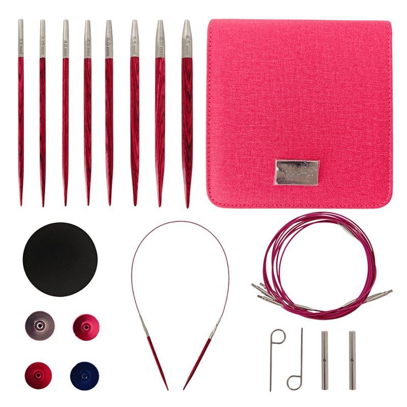 Removable Yarn Weaving Knitting Needle 8 Pairs Interchangeable Crochet Hooks Birch Wood Circular Knitting Set Sweater