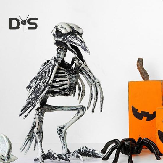 1/4 ks Halloween zvířecí kostlivec dekorace realistická krysa, vrána, pavouk, štír, kostra figurka plastová kostní socha model pro domácí kancelář kavárnu
