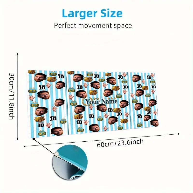 Messi Custom Name Large Size Mouse Pad Large Gaming Table Cushion Nonslip Laptop Tablet Big Mousepad Xxl Mat Mini Pc Playmat With Lock Edge Custom Nam