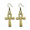 Ankh Cross Dangle Earrings Ancient Egyptian Symbol Drop Earrings Gothic Occult Themed Jewelry