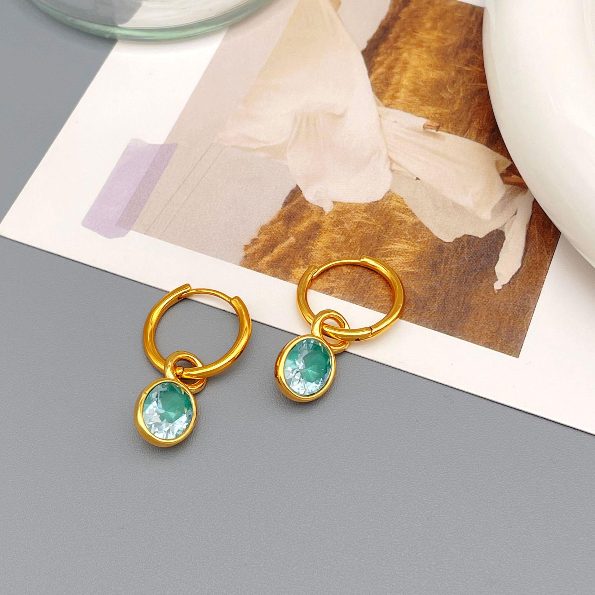 

Минималистичные летние серьги-кольца с кристаллами - Нишевый дизайн, модная бижутерия