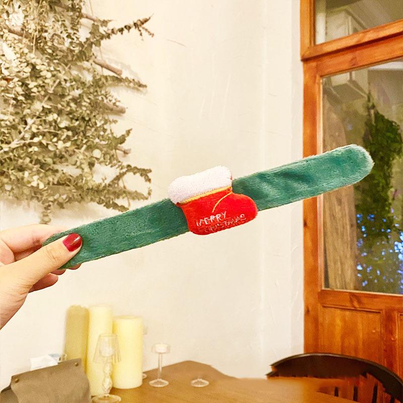 4 Stück Weihnachtsdeko Weihnachtsmann Schnapparmband Wickelarmband Klatscharmbänder für Jungen und Mädchen Neujahrsparty Geschenke