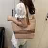 Woven Bag With Zipper Closure For Casual Beach And Travel Days