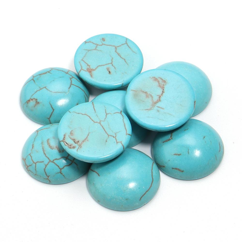 10pcs 2-30mm Natural Stone Turquoises Cabochon Beads Flat Back Round Cabochons Cameo For Jewelry Making DIY Ring Accessories